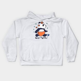 Wild panda girl Kids Hoodie